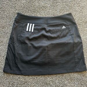 adidas Black Skort with White Three-Stripe Accent